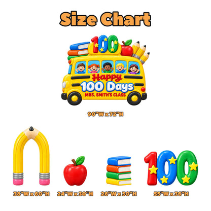 Yellow School Bus 100 Days Pencil Arch Set
