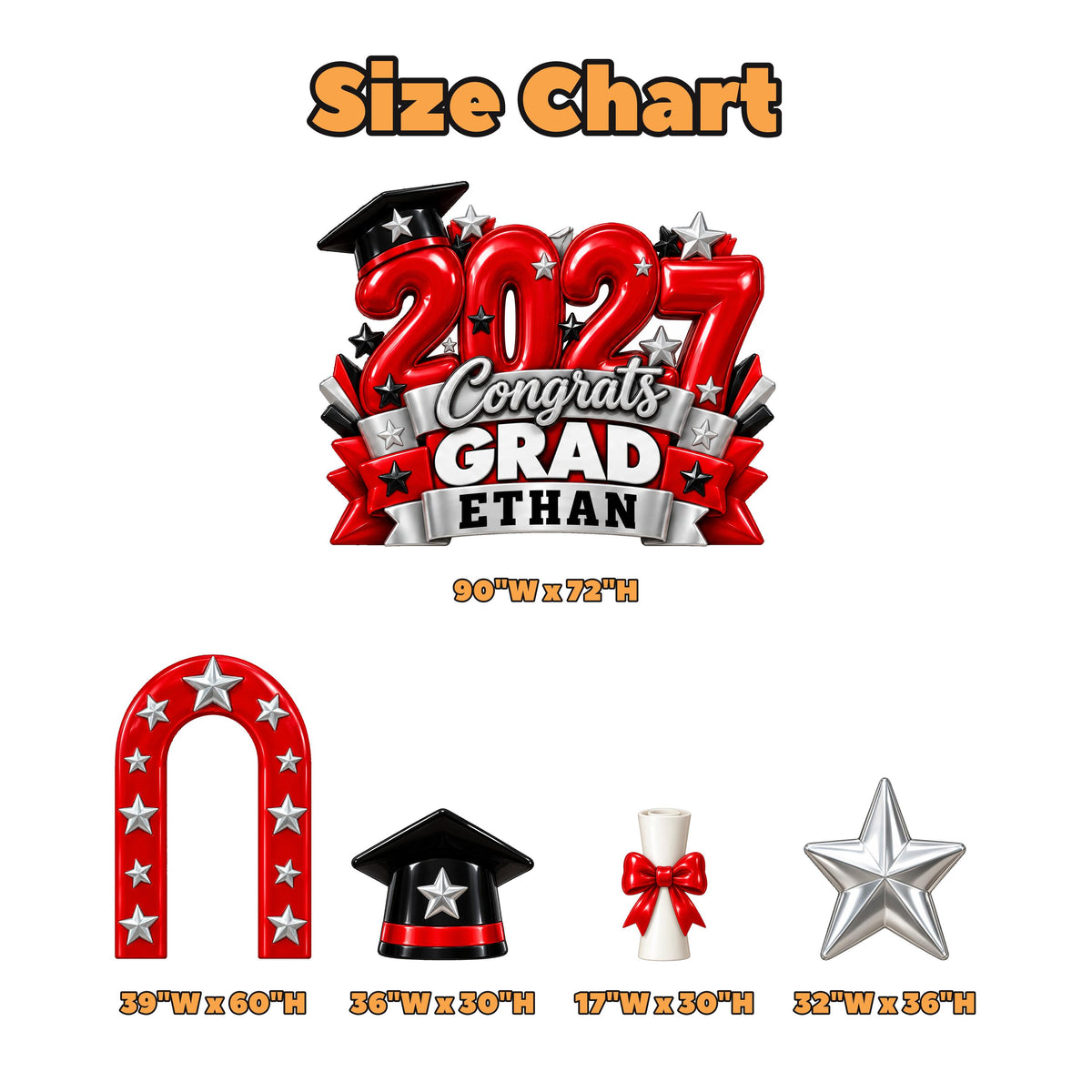 Red Black Balloon Look 2027 Grad Set