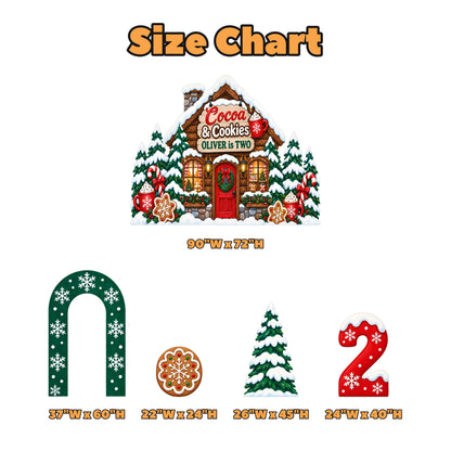 Snowy Log Cabin Cocoa Cookies Backdrop Set