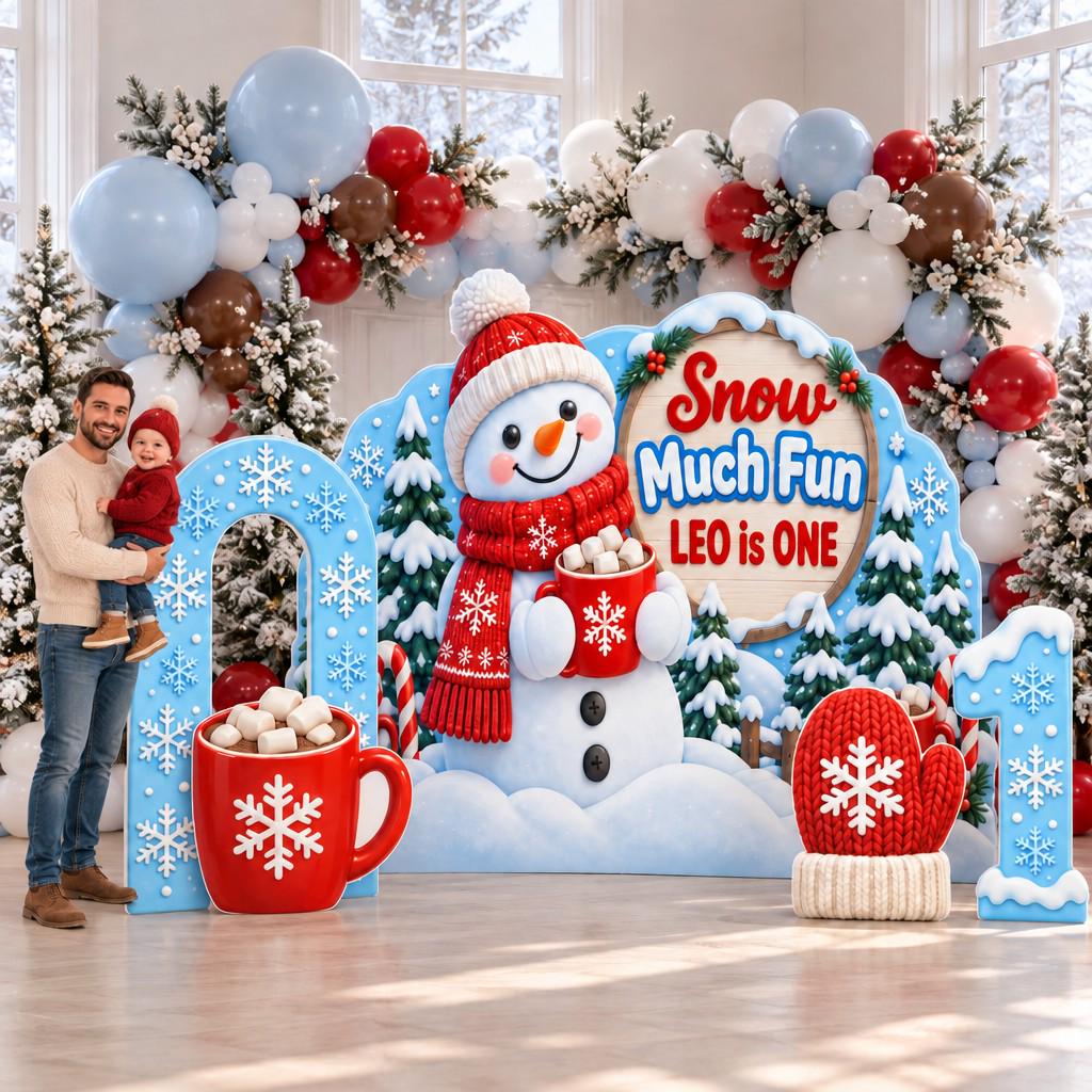 Snowman Hot Cocoa Winter Birthday Set
