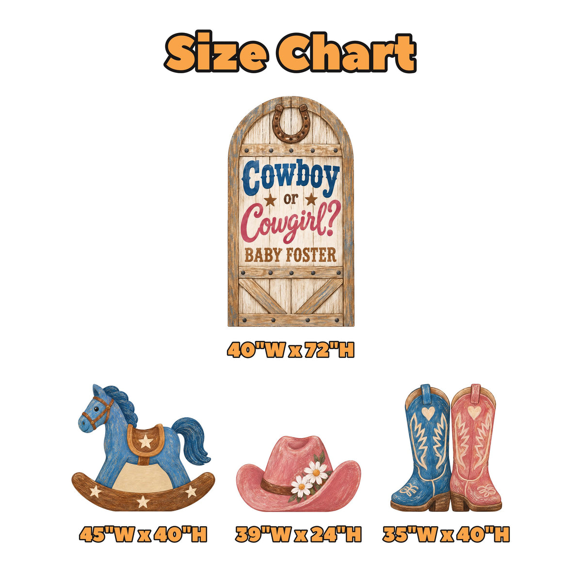 Barn Door Cowboy or Cowgirl Reveal Set