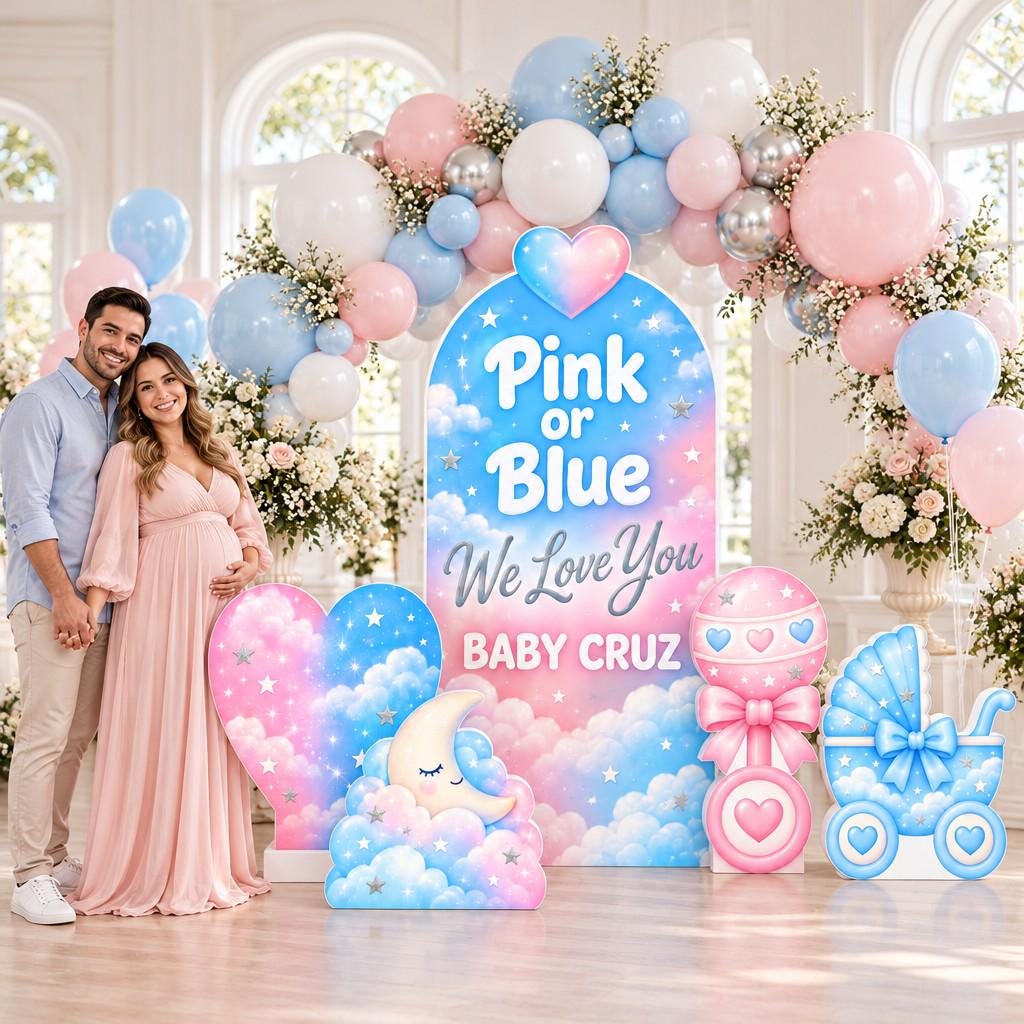 Pink or Blue Cloud Gender Reveal Set