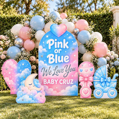 Pink or Blue Cloud Gender Reveal Set