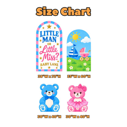 Blue Pink Teddy Bear Gender Reveal Arch Set