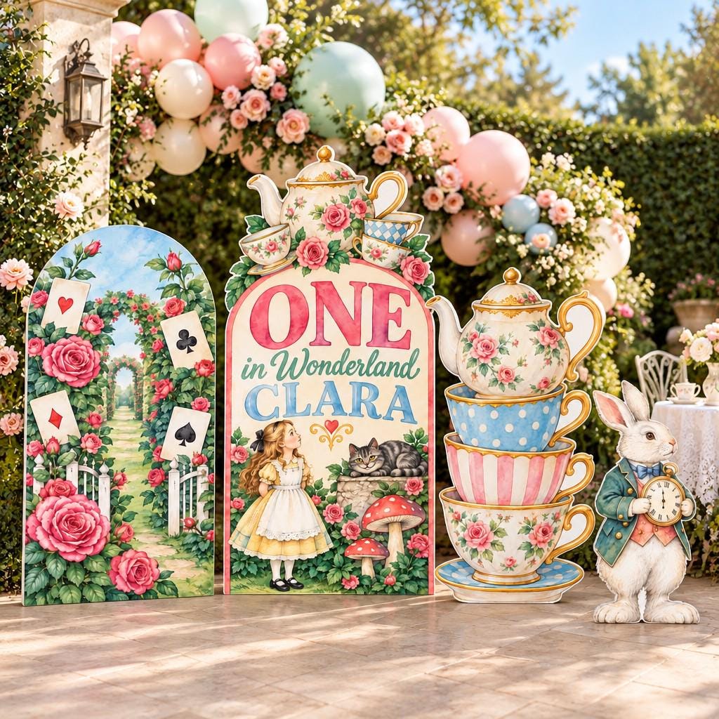 Rose Garden Wonderland Tea Party Arch Set