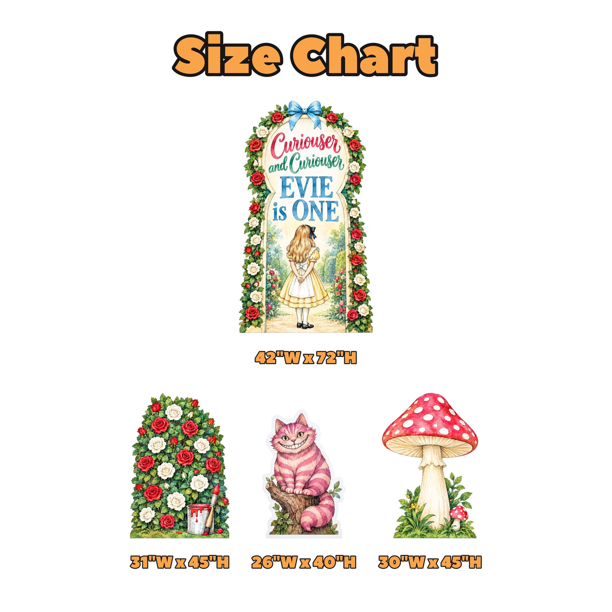 Curiouser Rose Hedge Wonderland Arch Set