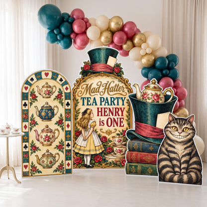Vintage Mad Hatter Tea Party Arch Set
