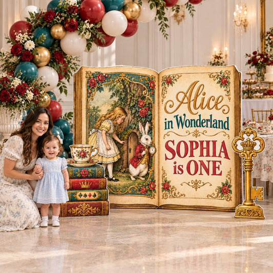 Gilded Alice Open Storybook Backdrop Set