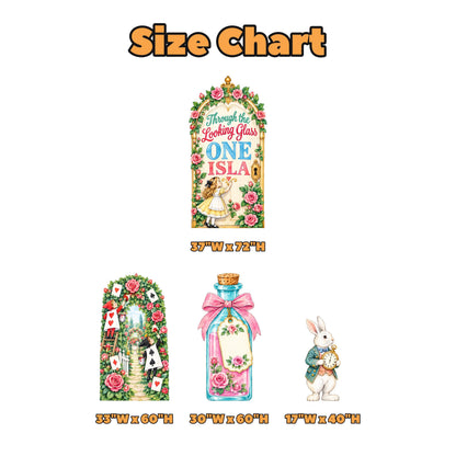 Pink Rose Looking Glass Wonderland Arch Set