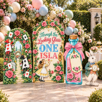 Pink Rose Looking Glass Wonderland Arch Set
