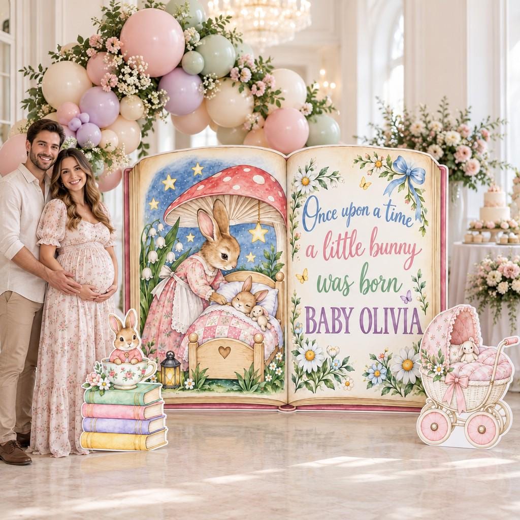 Storybook Bunny Baby Shower Book Set