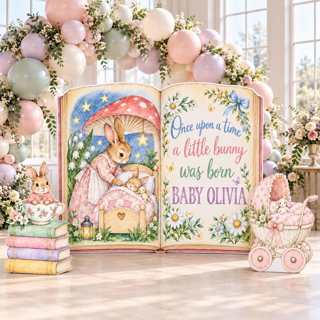 Storybook Bunny Baby Shower Book Set