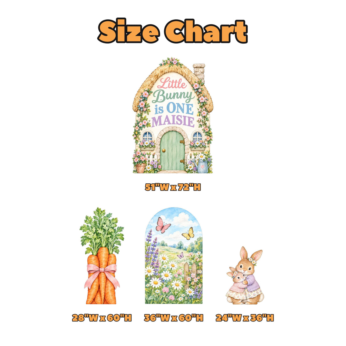 Thatched Bunny Cottage Birthday Arch Set