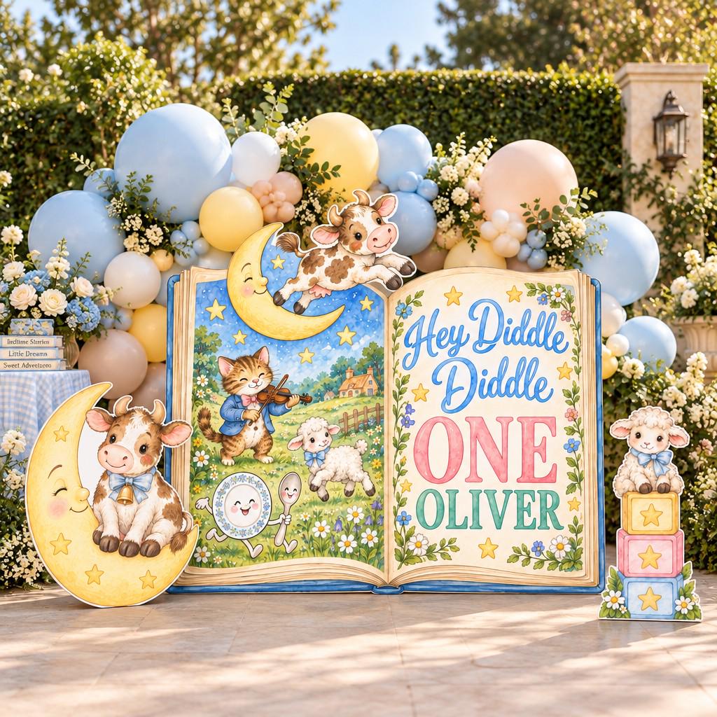 Hey Diddle Storybook Birthday Backdrop Set