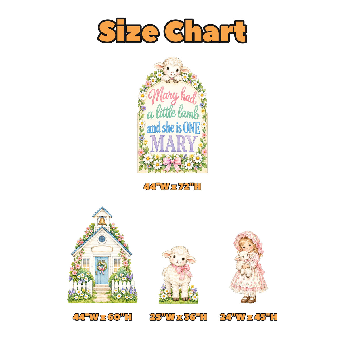 Pastel Floral Mary Had a Little Lamb Arch Set