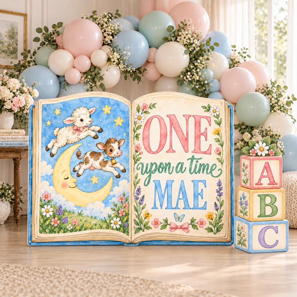 Nursery Rhyme Lamb & Cow Open Book Set