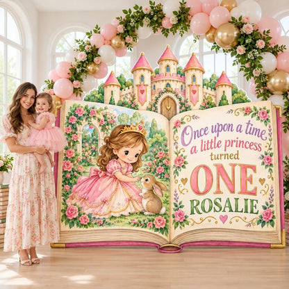 Giant Open Storybook Princess Backdrop