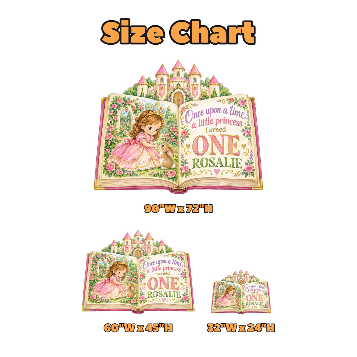 Giant Open Storybook Princess Backdrop
