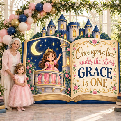 Giant Open Storybook Princess Backdrop