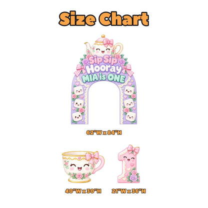 Lilac Kawaii Teapot Tea Party Arch Set