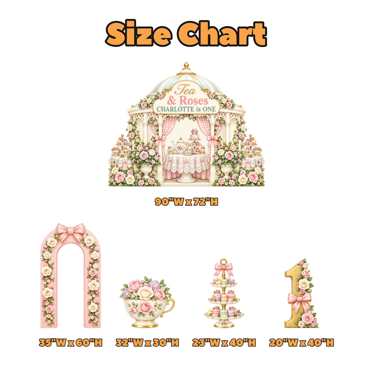 Pink Rose Tea Pavilion Birthday Set