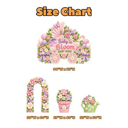 Pastel Flower Pram Baby Shower Set