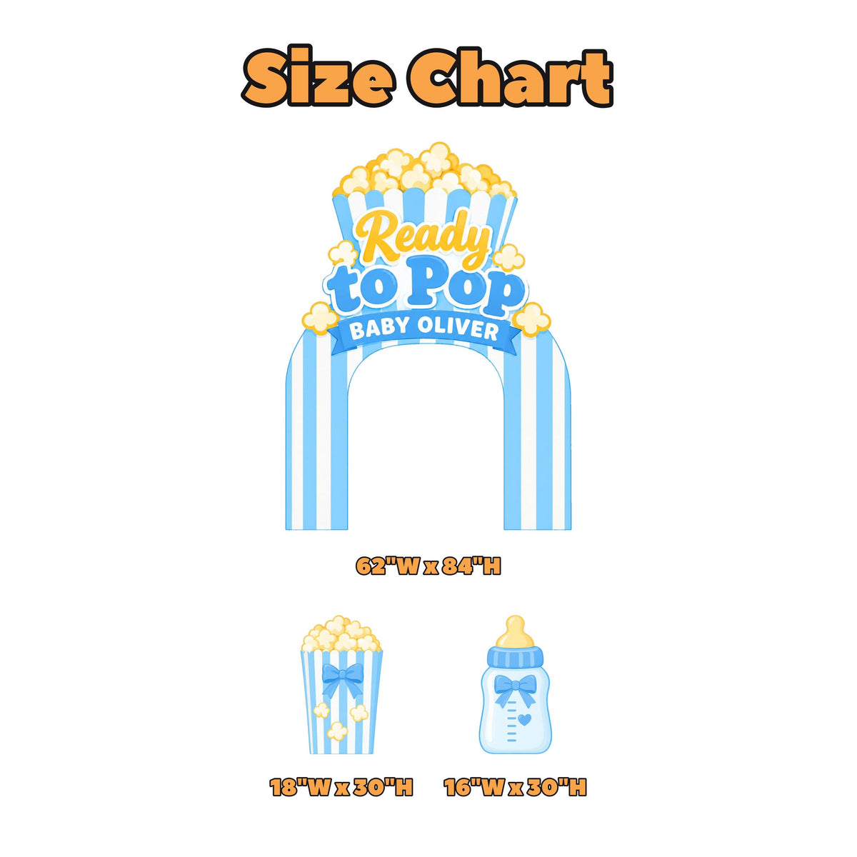 Blue Striped Ready to Pop Popcorn Arch