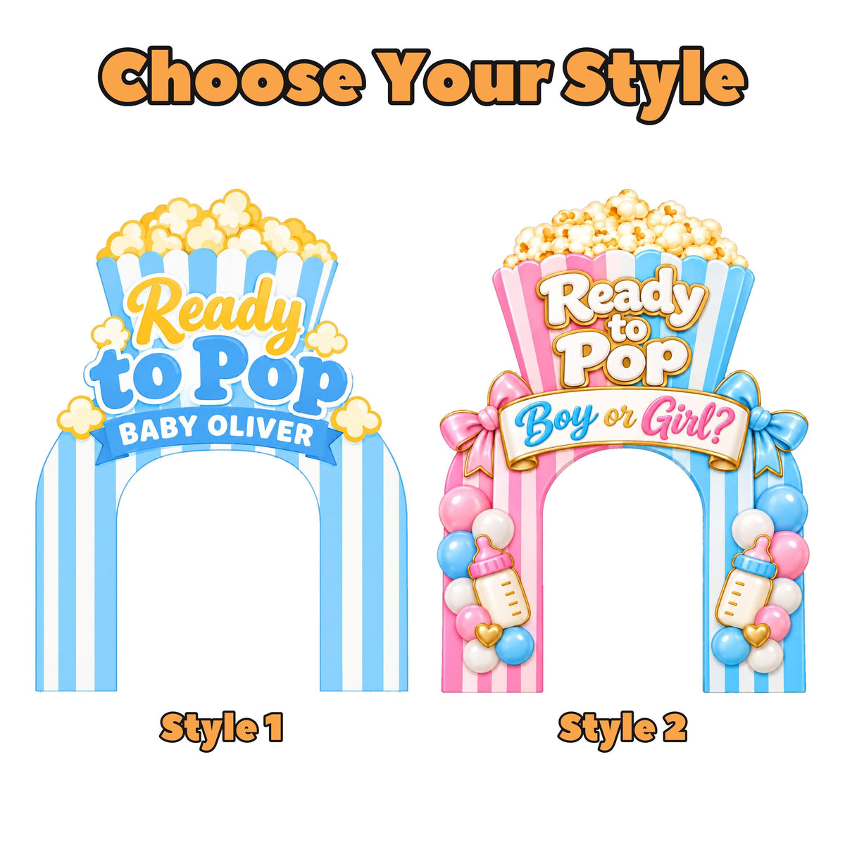 Blue Striped Ready to Pop Popcorn Arch