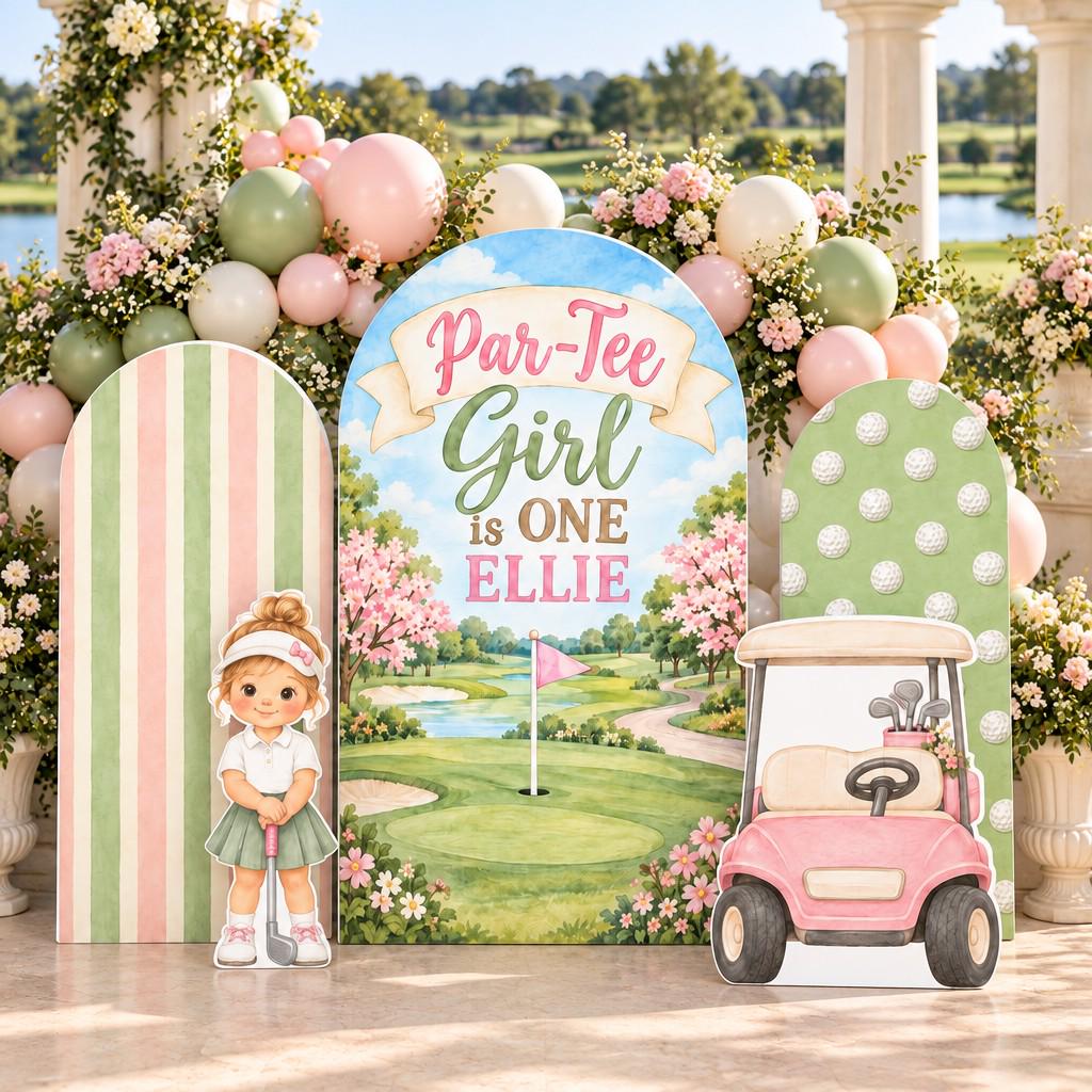 Pink Sage Par-Tee Girl Golf Arch Set