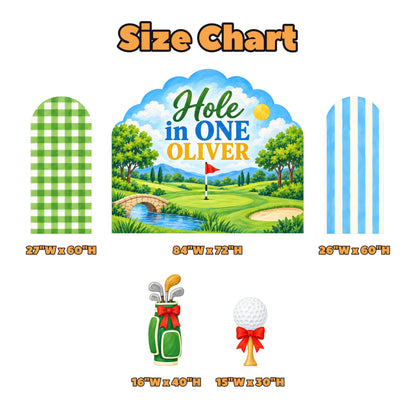 Little Golfer Sage Gingham Baby Shower Arch