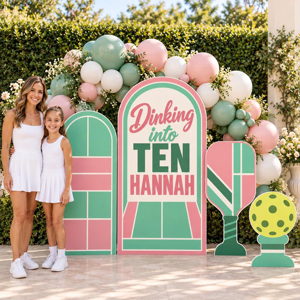 Mint Blush Pickleball Court Arch Set