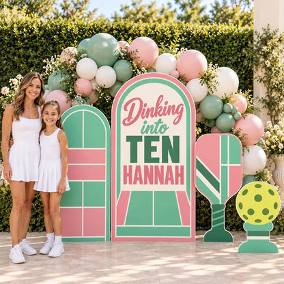 Mint Blush Pickleball Court Arch Set