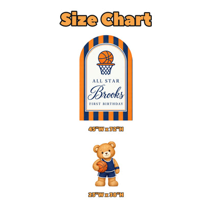 Navy Orange Basketball All Star Arch Set