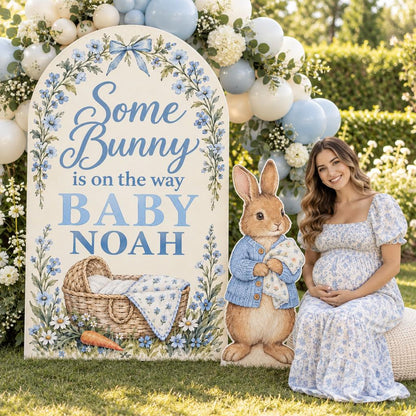 Blue Wildflower Cradle Some Bunny Arch Set