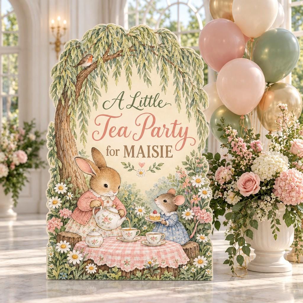 Apple Tree Bunny Storybook Garden Sign