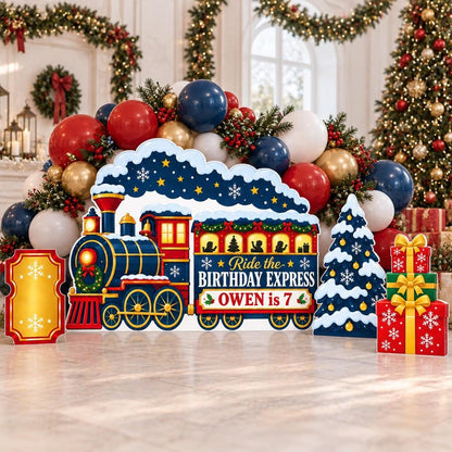Navy Christmas Birthday Express Train Set