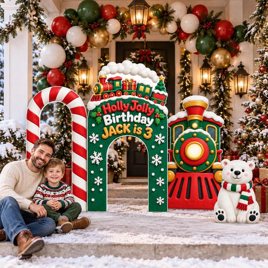 Holly Jolly Christmas Train Arch Set