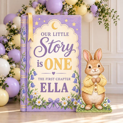 Cream Rose Storybook Bunny Birthday Set