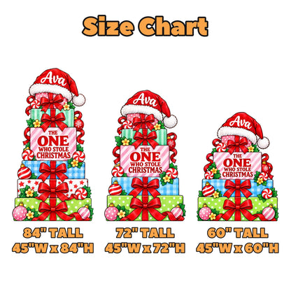 Pastel Gift Tower Stole Christmas Cutout