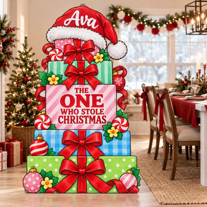 Pastel Gift Tower Stole Christmas Cutout