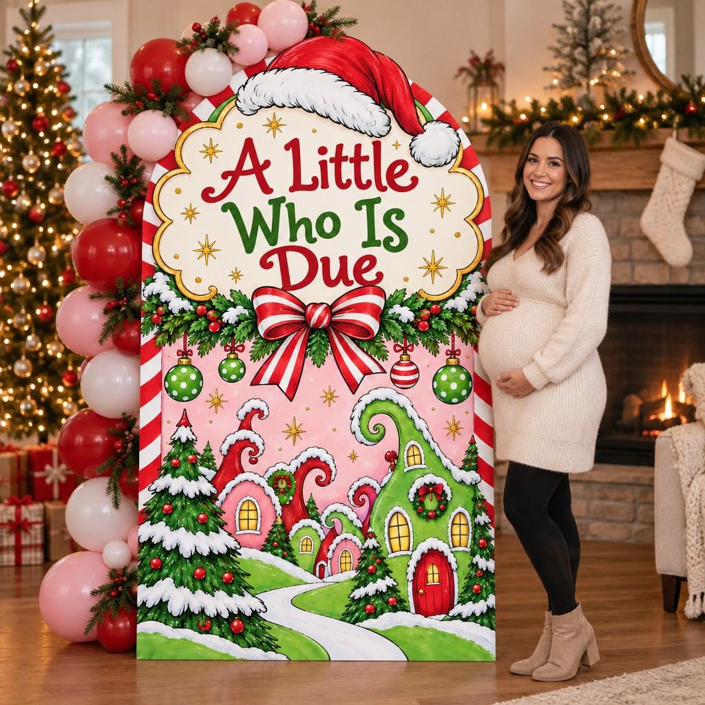 Candy Cane Whimsical Village Baby Shower Arch
