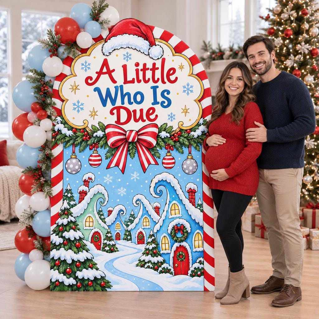 Candy Cane Whimsical Village Baby Shower Arch