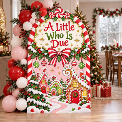 Candy Cane Whimsical Village Baby Shower Arch