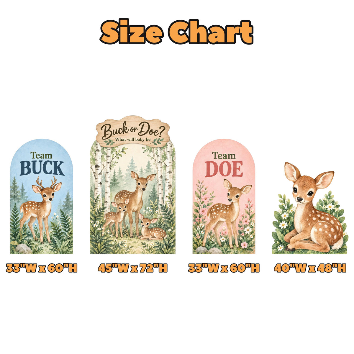 Woodland Deer Buck or Doe Reveal Set