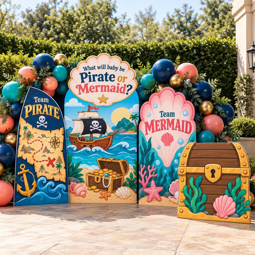 Pirate or Mermaid Gender Reveal Arch Set