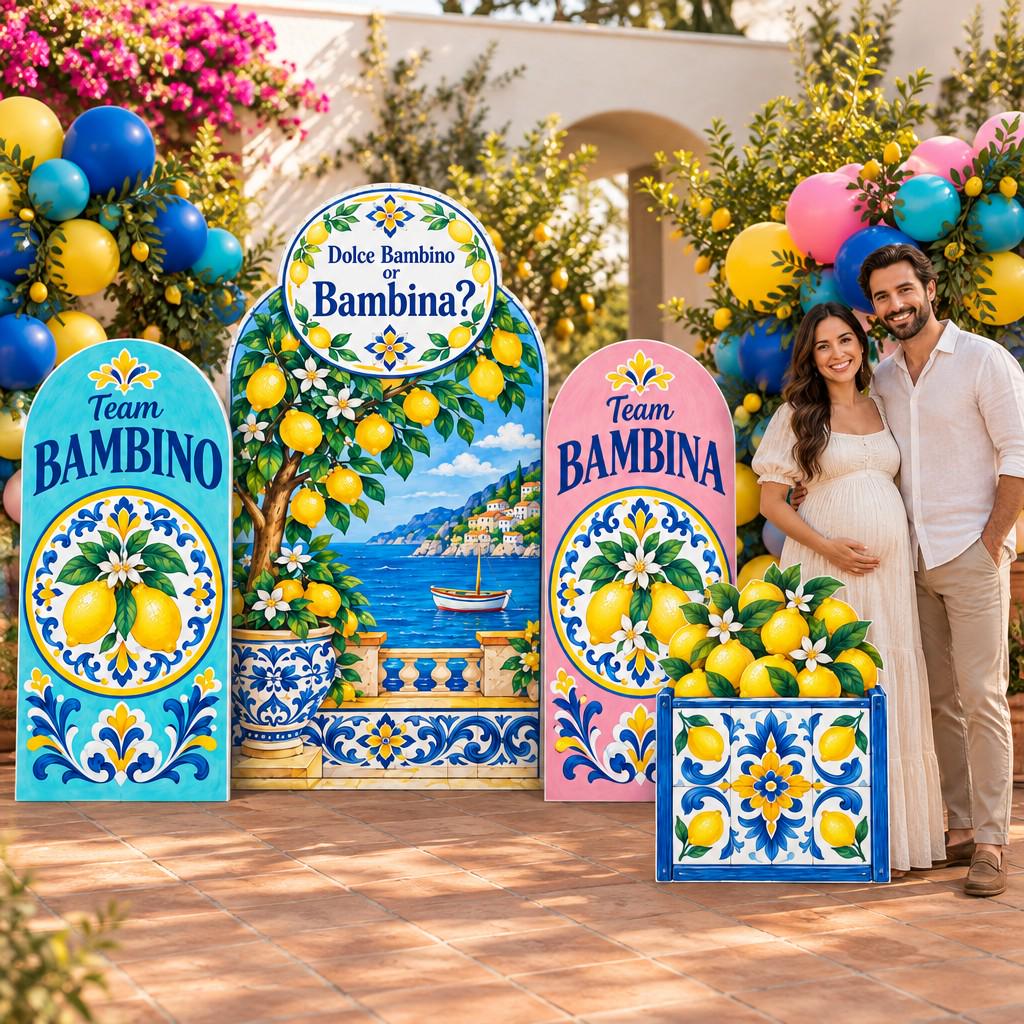 Majolica Lemon Gender Reveal Arch Set