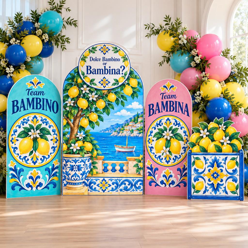 Majolica Lemon Gender Reveal Arch Set
