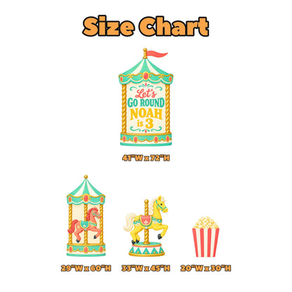 Mint Coral Go Round Carousel Backdrop Set