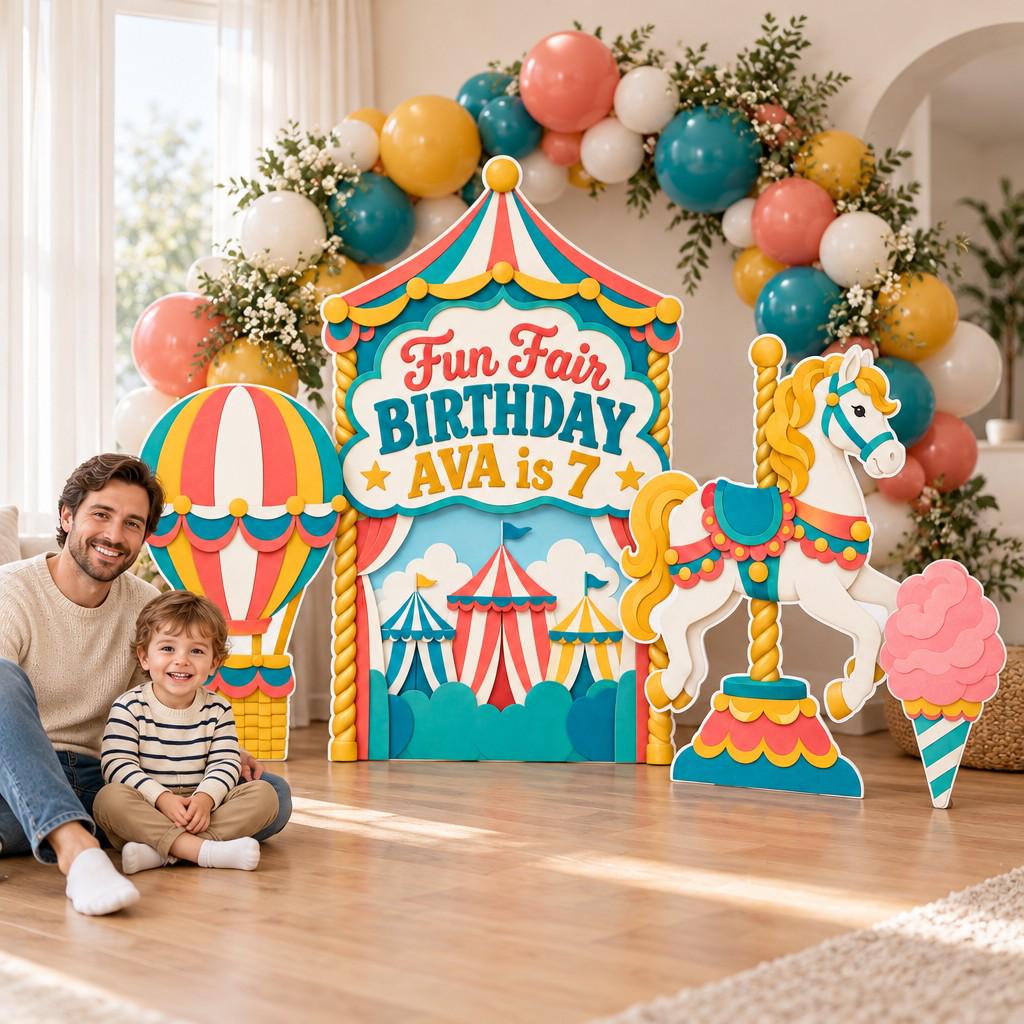 Striped Tent Fun Fair Carousel Arch Set