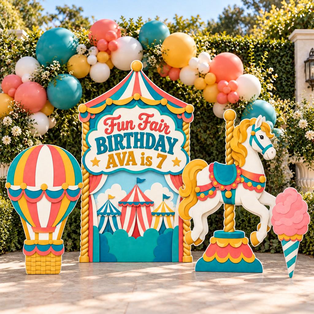 Striped Tent Fun Fair Carousel Arch Set